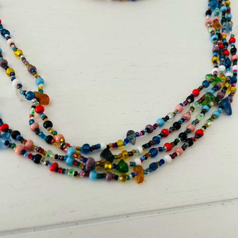 Handcrafted Colorful Beaded Necklace and Bracelet Set - Picture 6 of 8